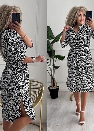 Платье рубашка свободное коттон 42-52 р-р