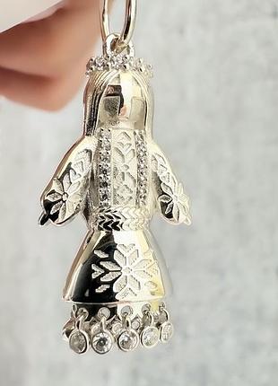 "берегиня" срібний кулон, 925 проба (без ланцюжка), варіанти - позолота та родій, каміння кубічний цирконій.
