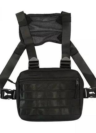 Тактическая нагрудная сумка с cordura 1000d, мужская разгрузка черная