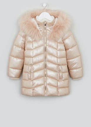 Теплая удлиненная куртка для девочки matalan (великобритания)