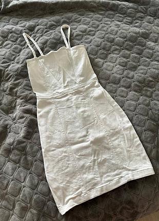 Джинсовий сарафан сукня біла. розмір xxs xs