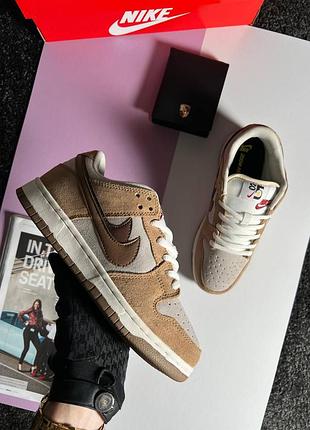 Жіночі кросівки nike sb dunk low se “85 double swoosh brown grey
