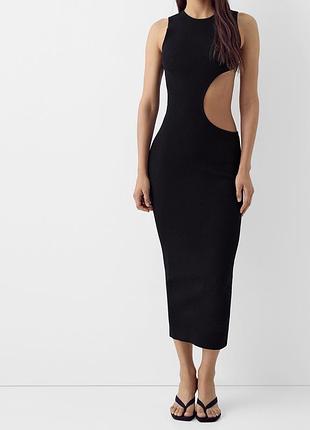 Повністю нова сукня міді з вирізом збоку bershka xs