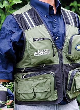 Жилет lineaeffe ff green fishing vest m