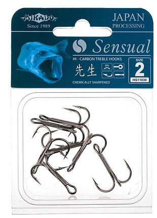Крючок-тройник mikado sensual treble hook №1/0 5шт. (black nickel)