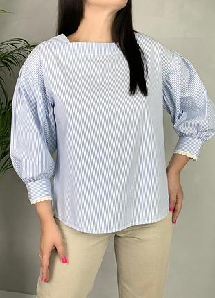 Сорочка в смужку з мереживом