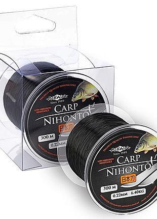 Леска mikado nihonto carp 600м 0,30мм 10,9кг (черный)