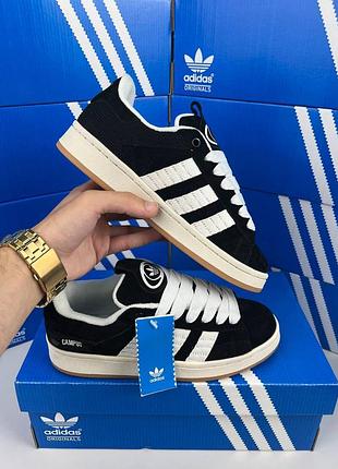 Женские кроссовки adidas originals campus 00s black white beige