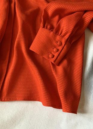 Яркая оранжевая стильная блуза4 фото