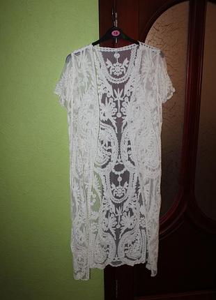 Мереживна котонова пляжна накидка розмір s, м від only