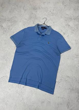 Блакитне базове поло polo ralph lauren