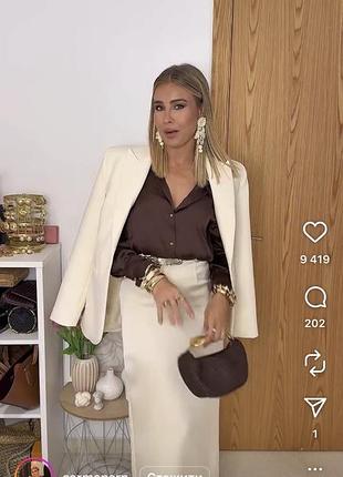 Атласна спідниця zara м