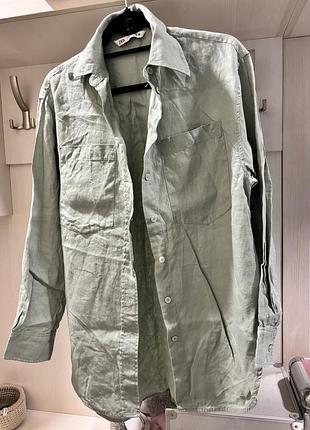 Однотонна оливкова сорочки оверсайз zara