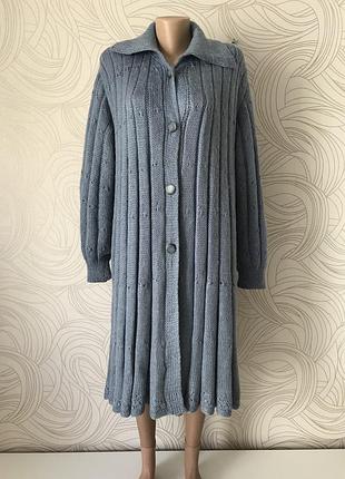 Тёплый кардиган пальто , альпака, шерсть