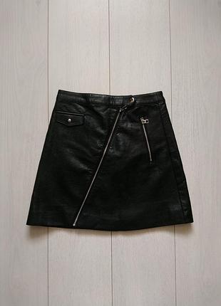 Юбка на молнии экокожа