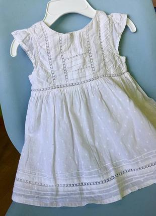 Нарядное пышное белое платье next с кружевом для маленькой принцессы/ до 3 месяцев/ можно на крестины