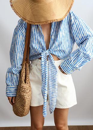 Ефектна льняна сорочка zara