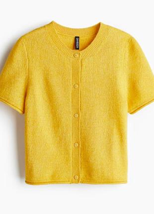Новий кардиган короткий рукав h&m кардиган топ вовна на гудзиках