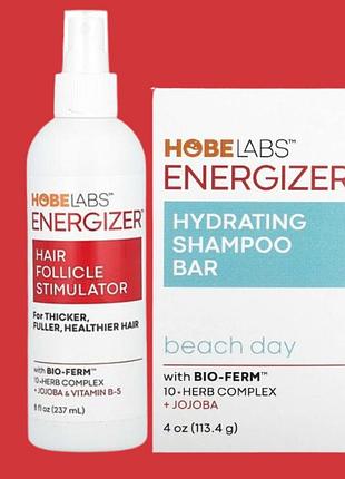 Набор средств по уходу за волосами hobe labs energizer сухой шампунь beach day 113.4 г и стимулятор волосяных фолликулов 237 мл