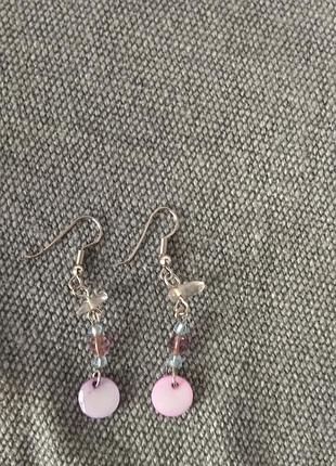 Серьги камень бисер