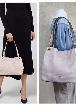 Шкіряна сумка від преміального бренду michael kors пудрового кольору