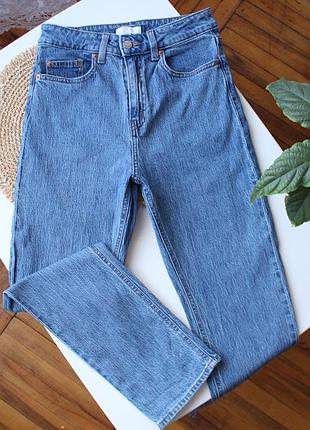 Стильные джинсы mom с высокой посадкой h&m