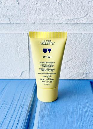 Ultra  violette supreme screen spf 50 сонцезахисний зволожувальний крем для обличчя 15мл ( мініатюра)