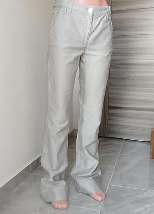 Серебряные джинсы клеш