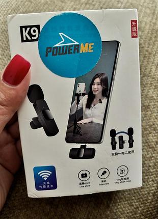 Профессиональный беспроводной микрофон петличка k9 для iphone / ios, 1 шт + ресивер, цв. черный