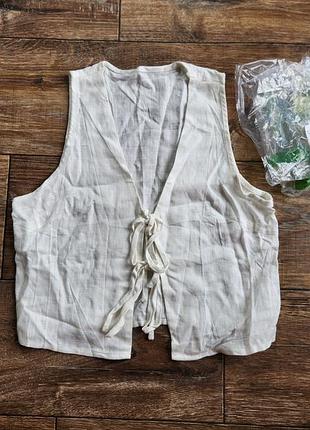 Етно жилетка льон нова