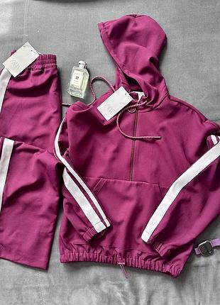 Повсякденний костюм zara бордо в розмірі xs-s