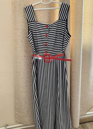 Сукня кльош у смужку в стилі ретро l-xl