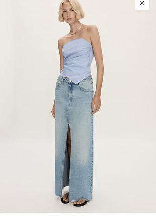 Джинсова максі-спідниця  mango (xl)