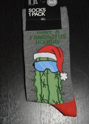 Круті шкарпетки h&m з новорічним кактусом, унісекс (код 57)