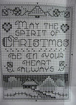 Схема вышивки крестиком рождественская открытка с инструкцией на англ., ребенку, начинающему