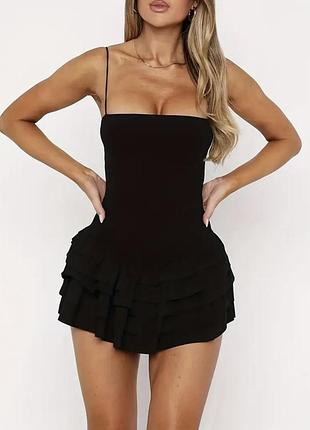 Платье шорты с рюшами