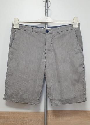 River island шорты - m 32 - светлые в синюю полоску - мужские • британский бренд • 100% cotton