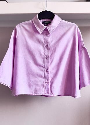 Лавандова,напівльняна сорочка-топ