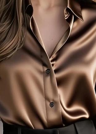 Рубашка шелк армани женская классическая шелковая рубашка