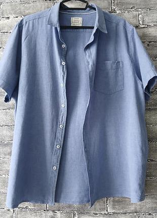 Мужская рубашка/ лён + коттон