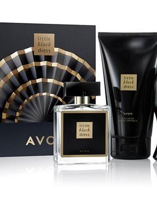 Жіночий парфумний набір avon little black dress (черное платье эйвон) с 3х одиниць