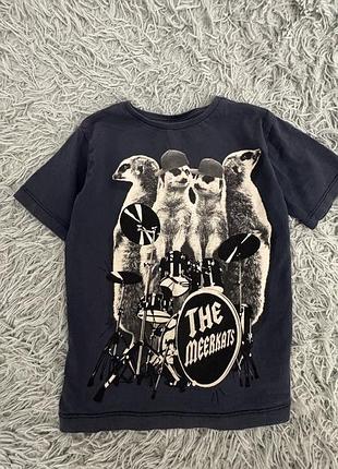 Футболка на хлопчика 122 см rock 🤘 з сурікатами