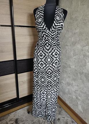 Натуральное вискозное платье сарафан в пол 37/10 m размер бренд new look