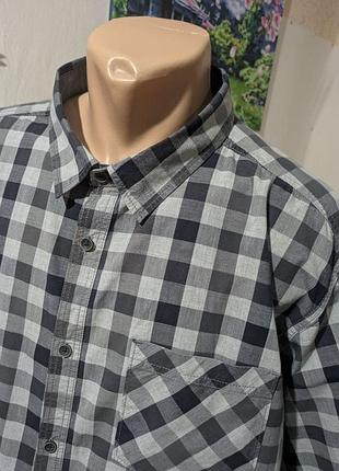 Батал!!!3xl брендовая идеальная мужская хлопковая рубашка на лето р. 54