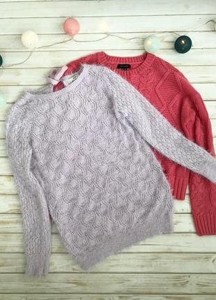 Ніжний пухнастий бузковий светр з бантом на спині oasis3 фото