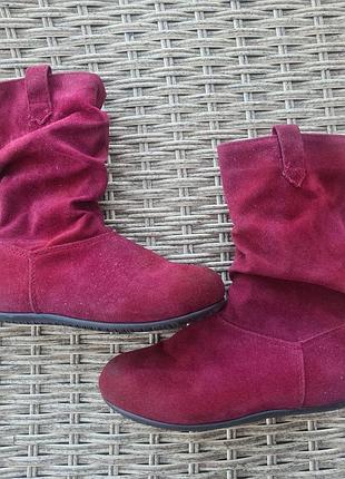 Бордовые сапожки из шиучной замши р. 30