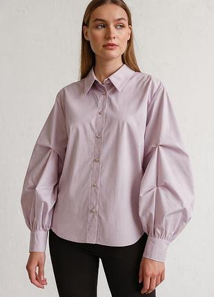 Сорочка оверсайз жіноча ніжно-лавандового цвіту