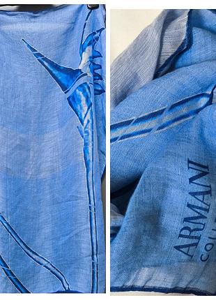 Хустка emporio armani, небесно-блакитного кольору