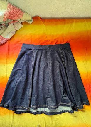 Синя легка спідниця з ефектом джинс divided