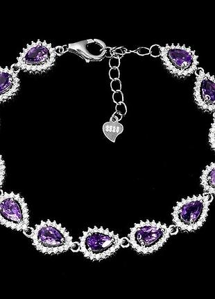 Браслет серебро 925 натуральный аметист